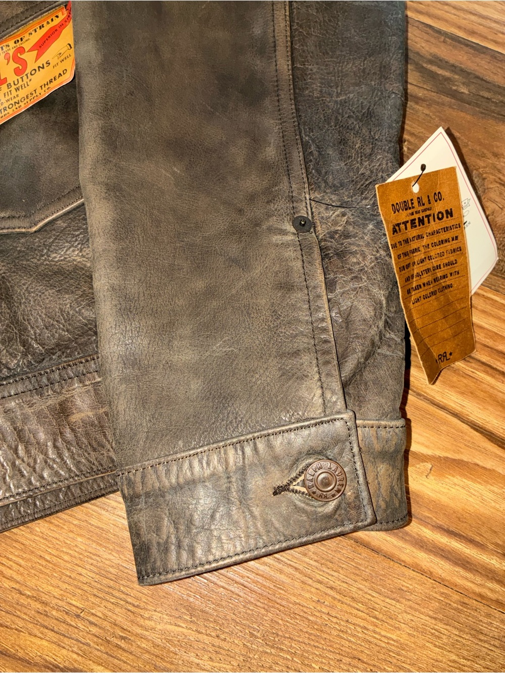 RRL Type 2 Buffalo Leather Brown Jacket - Picture 10 of 16
